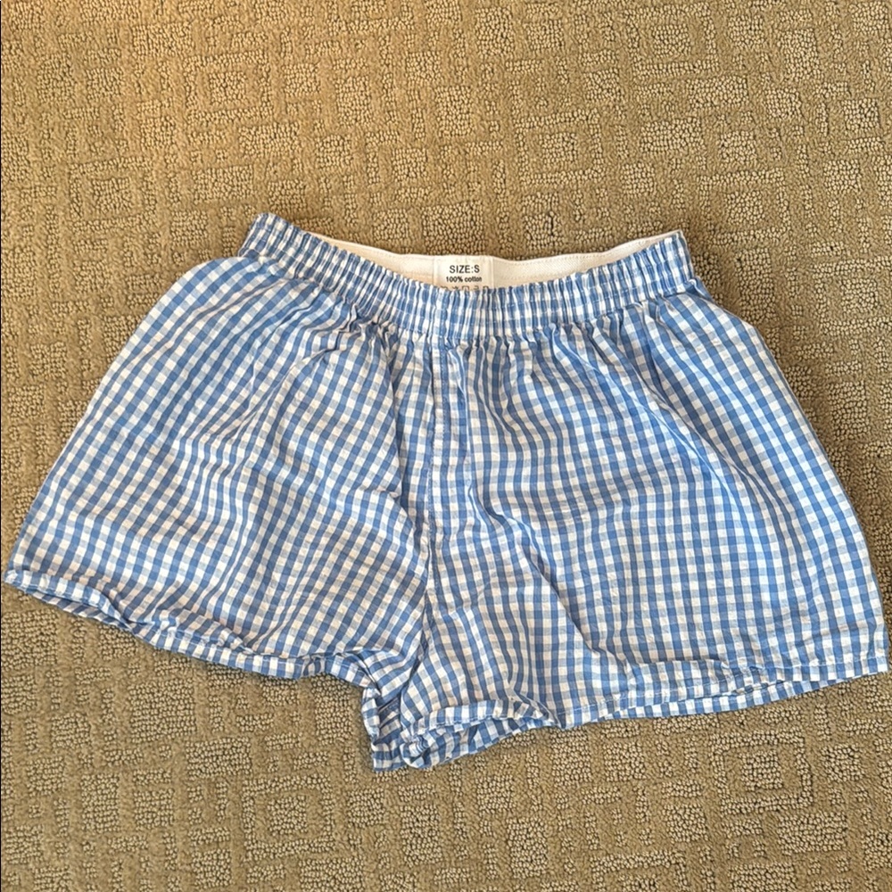 Blue Gingham Women's Shorts/boxer